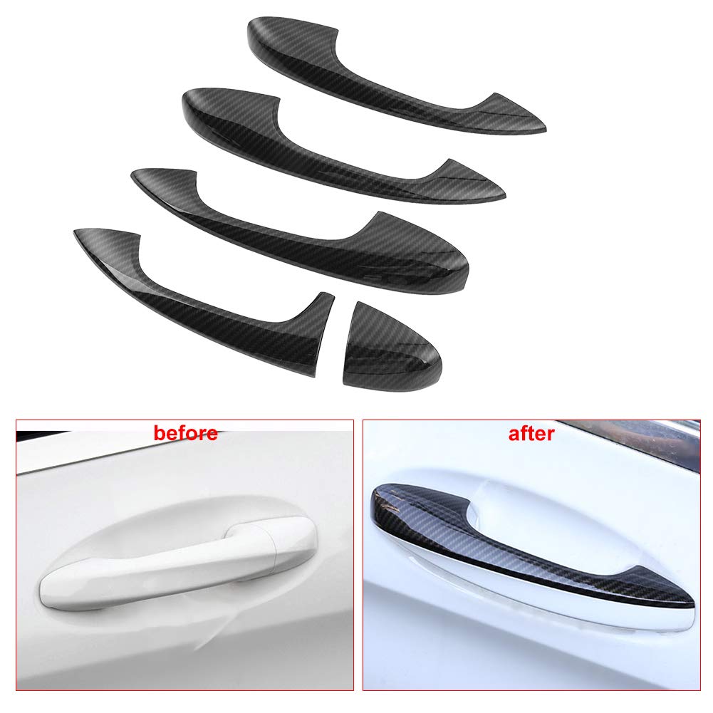 Carbon Fiber Door Handle Cover Trim for Mercedes C-Class W205 & GLC X253 (2015-2018) - Upgrade Interior Accessories for Luxury Car Protection & Style Enhancement