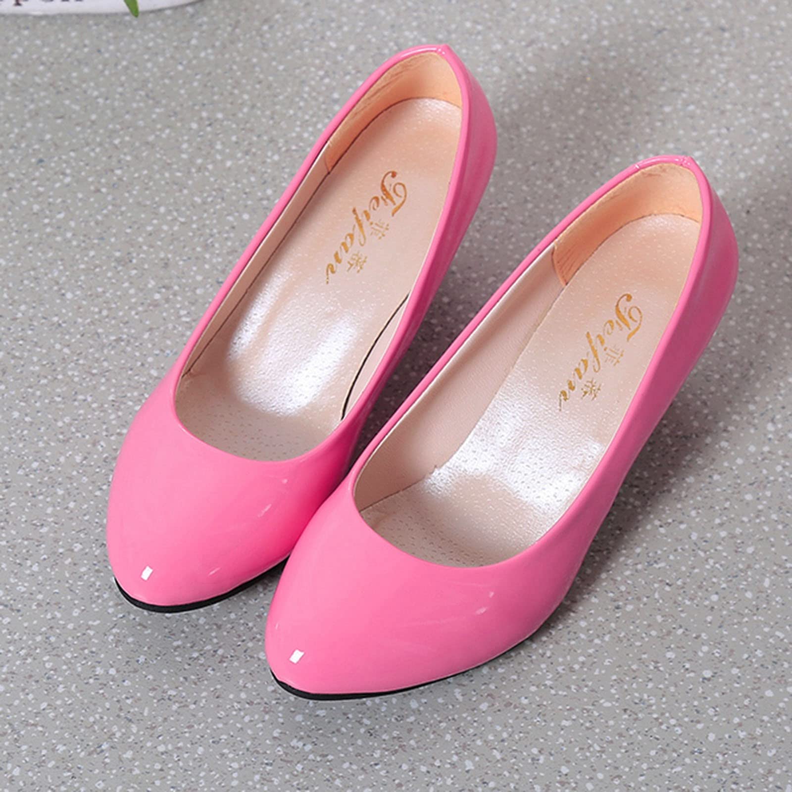 AMDBEL Women's Dressy Comfortable Mules & Backless Loafers - Slip On Flat Shoes with Metal Chain & Pearl Decor for Work, Office & Casual Wear