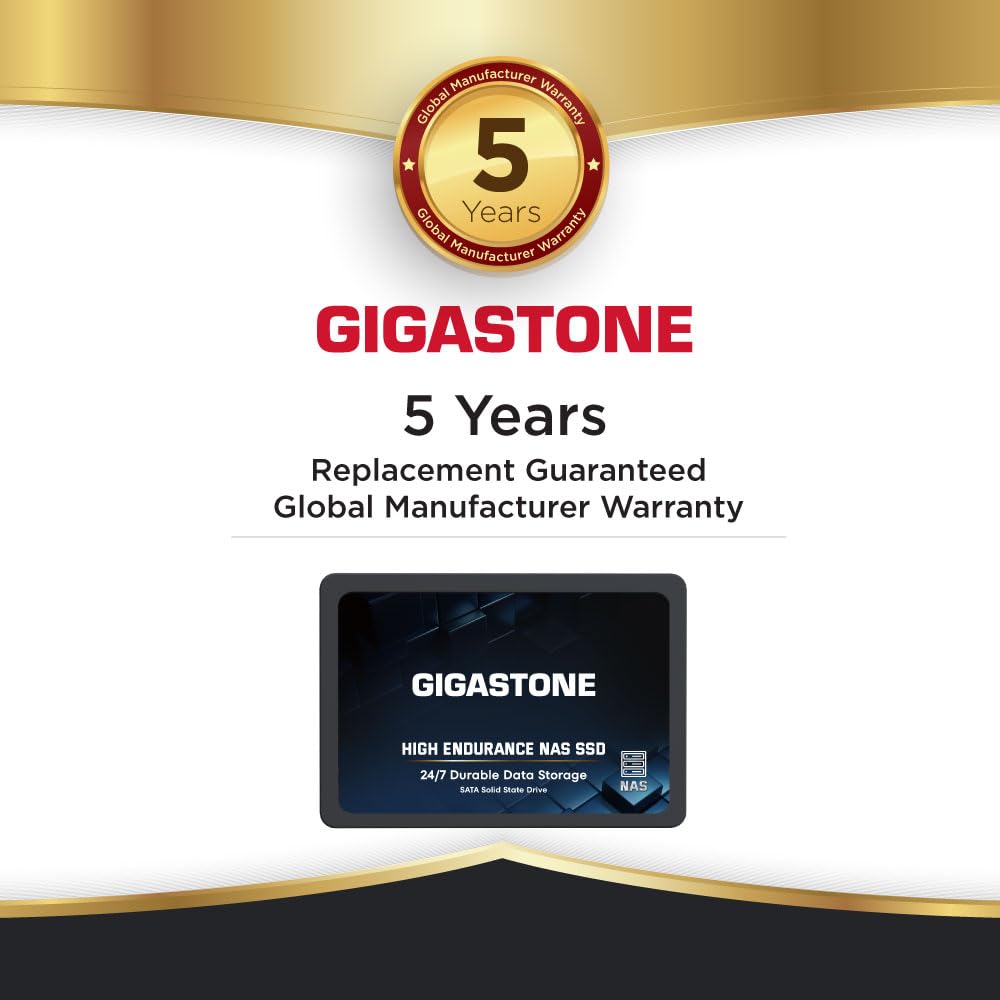 Gigastone 1TB NAS SSD Drive (4-Pack) - 24/7 Durable TLC High Endurance RAID Data Storage - 2.5