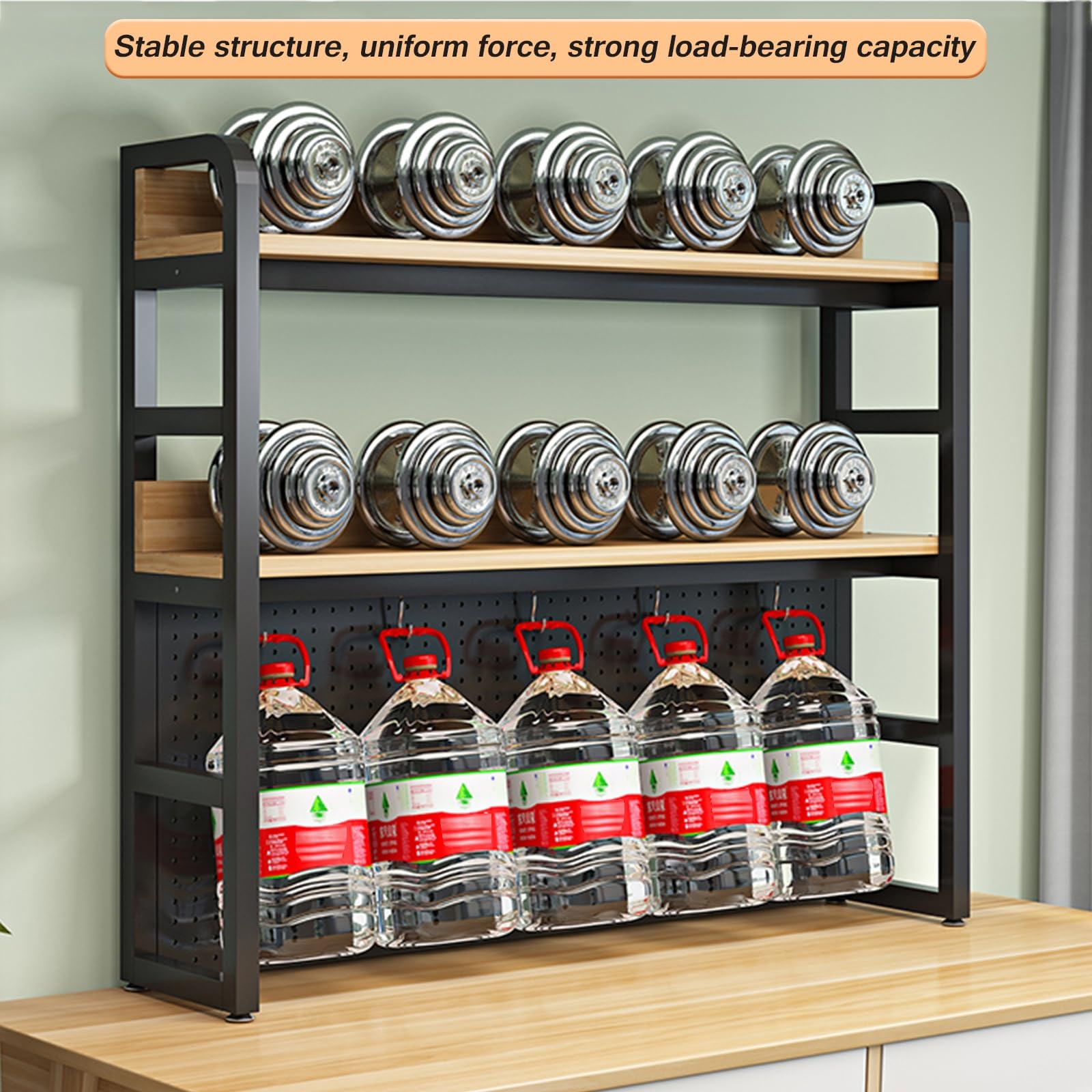 2 Tier Industrial Desktop Bookshelf - Sturdy Freestanding Storage Rack for Office, Home & Kitchen | Computer Desk Organizer, Book Display Shelf (75cm) - Perfect for Small Spaces & Workspace Organization