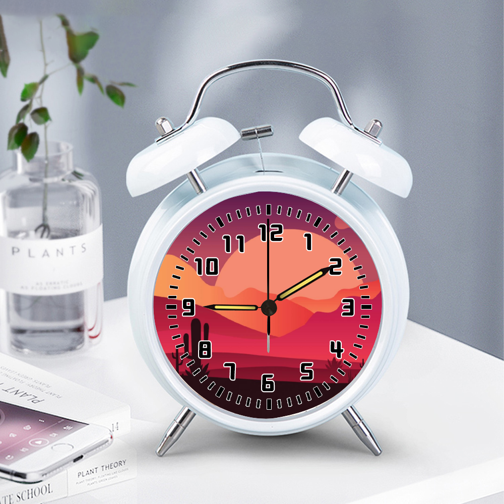 Desert Scene Digital Alarm Clock with Night Light - Creative Desktop Clock for Bedroom, Office, and Home Decor