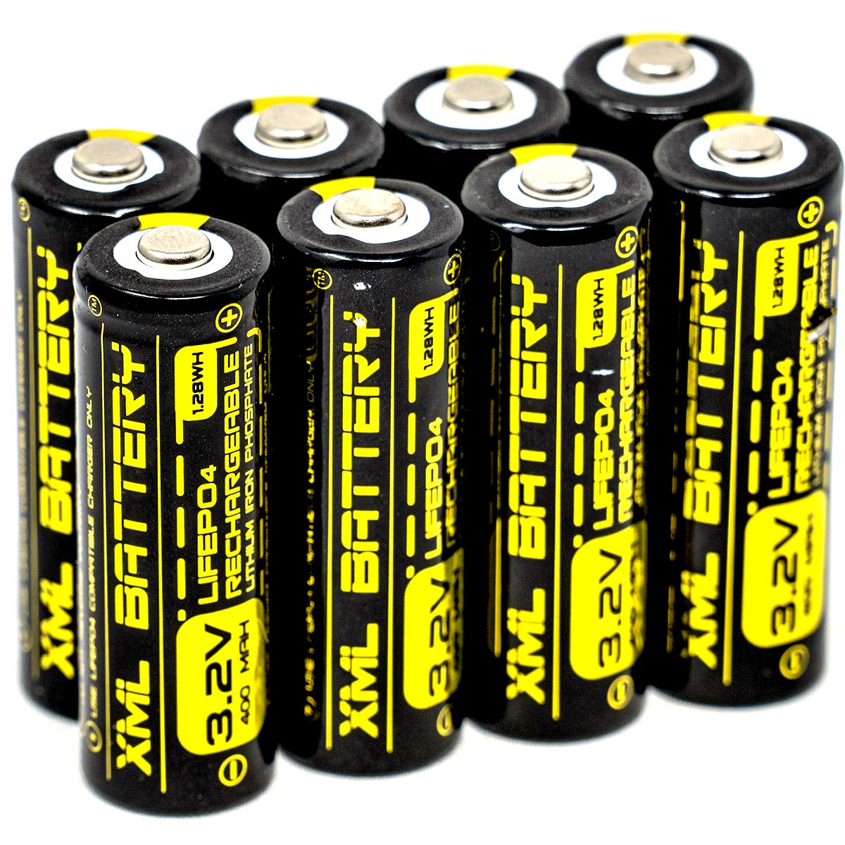 8 Pack 4/5 AA 14430 3.2V 400mAh LiFePO4 Rechargeable Lithium Batteries - Replacement for Outdoor Solar Lights, Landscape Lighting & Garden Decor (IFR 14430P)