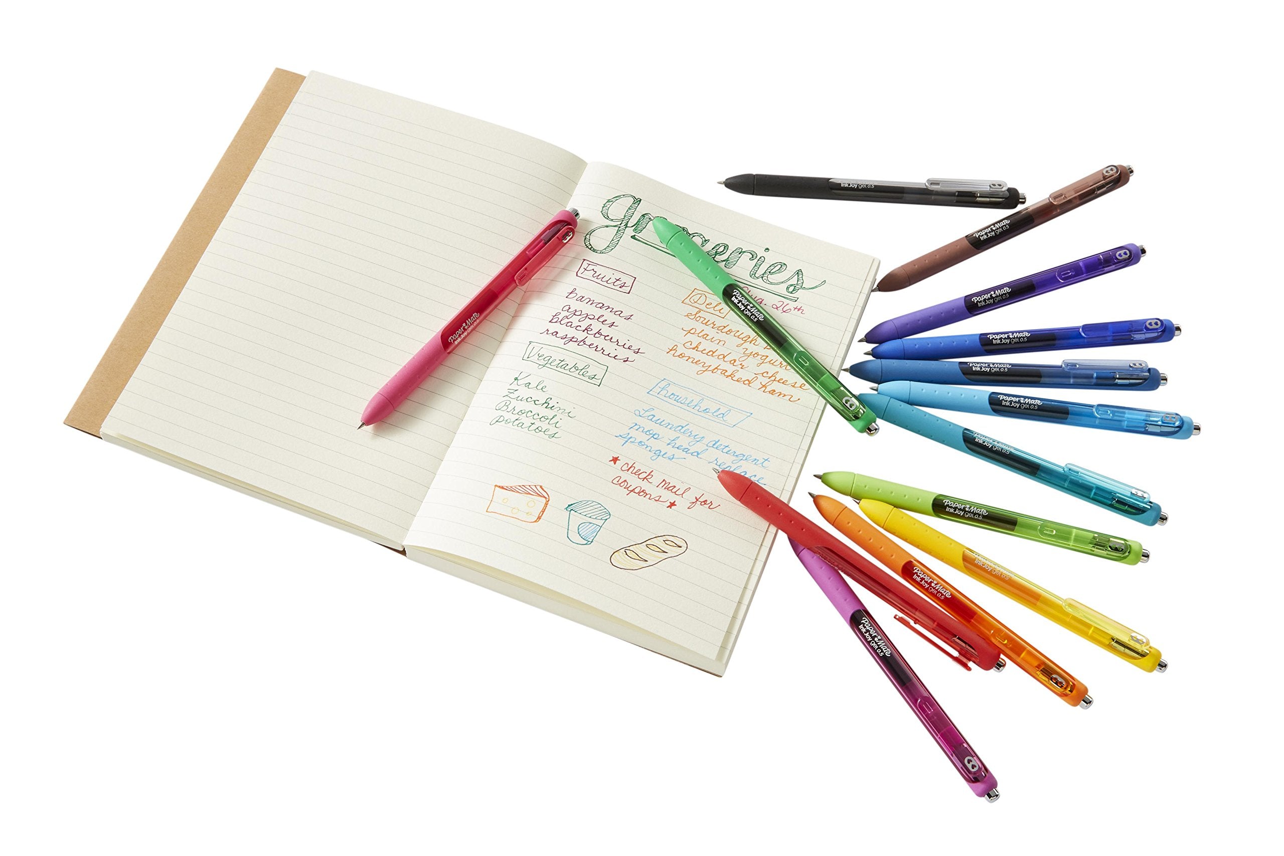 Paper Mate InkJoy Gel Pen - 0.7mm Fine Point Black Ink Pens (12-Pack) for Smooth Writing, Note Taking & Office Use