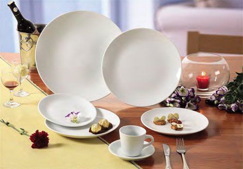 Premium 10-Inch Porcelain Dinner Plates - Set of 24, Super White & Bright - Fine China Restaurant Quality - Perfect for Fine Dining, Catering & Home Entertaining