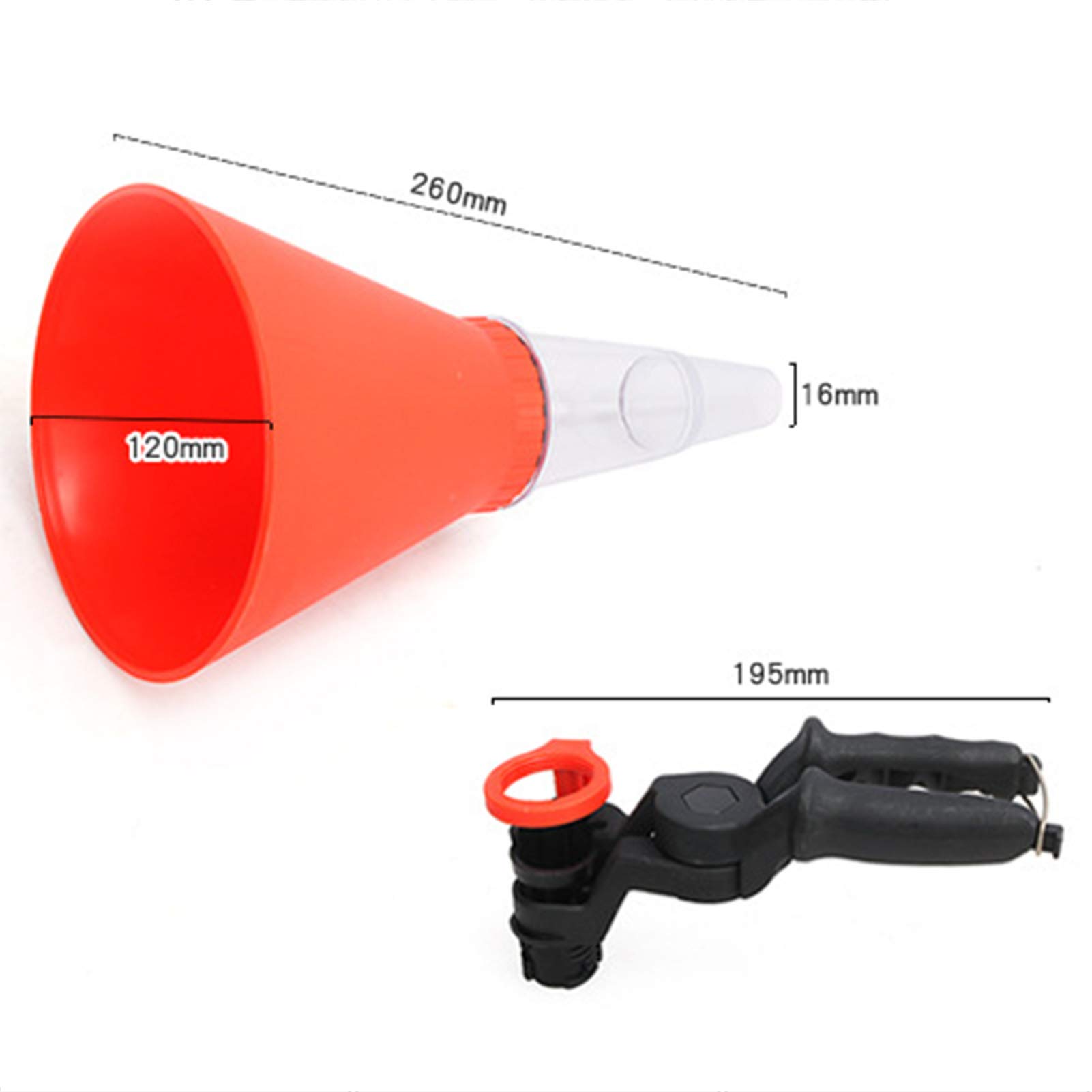 Universal Plastic Oil Funnel for Cars & Motorcycles - Large Diameter Engine Fluid Filling Tool for Oil, Diesel, Kerosene & Gasoline - Perfect for DIY Auto Maintenance & Garage Use (Red)