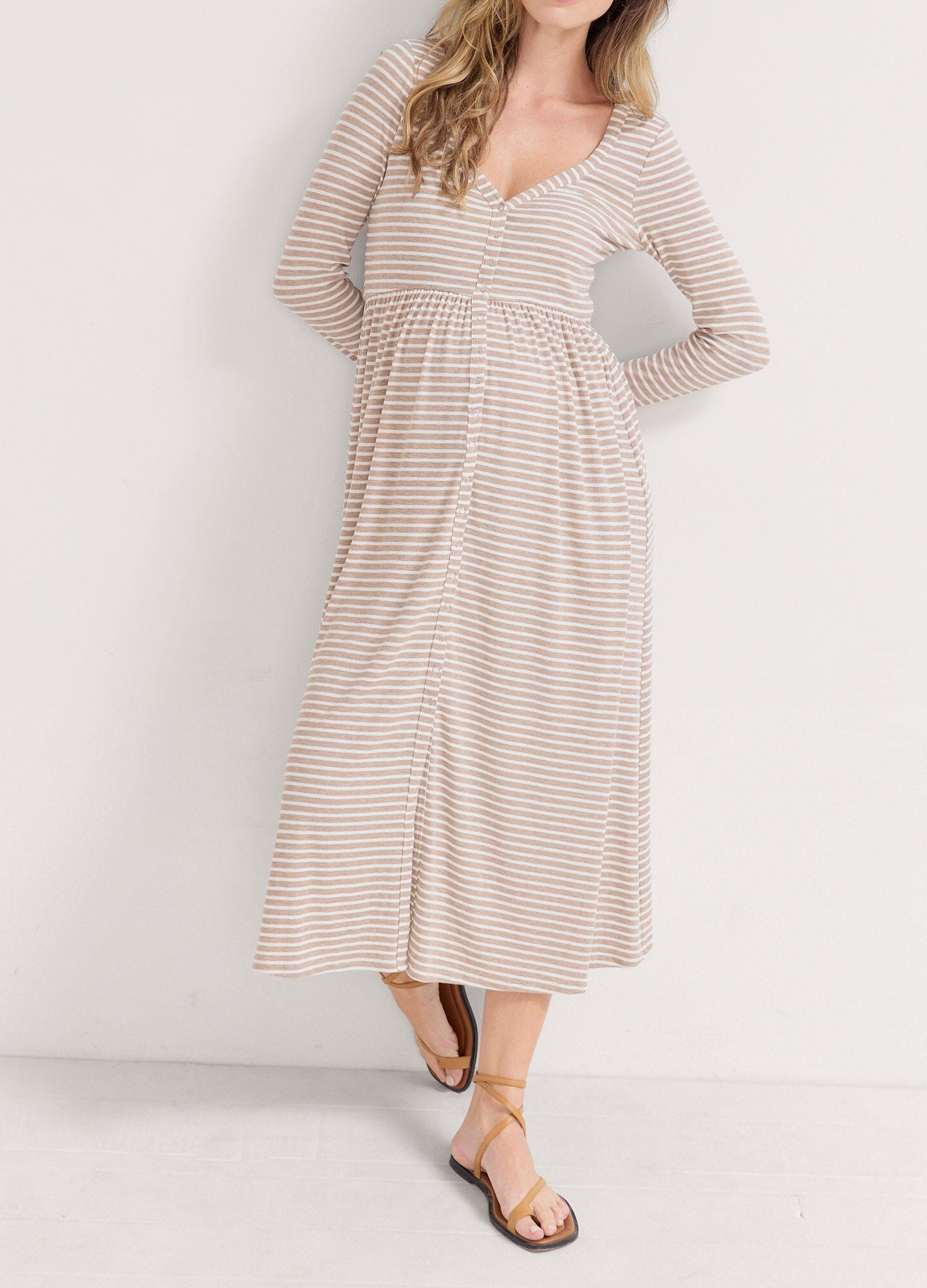Ultra Soft Ribbed Nursing Dress for Breastfeeding Moms - Comfortable Maternity Wear for Nursing, Lounging & Everyday Use