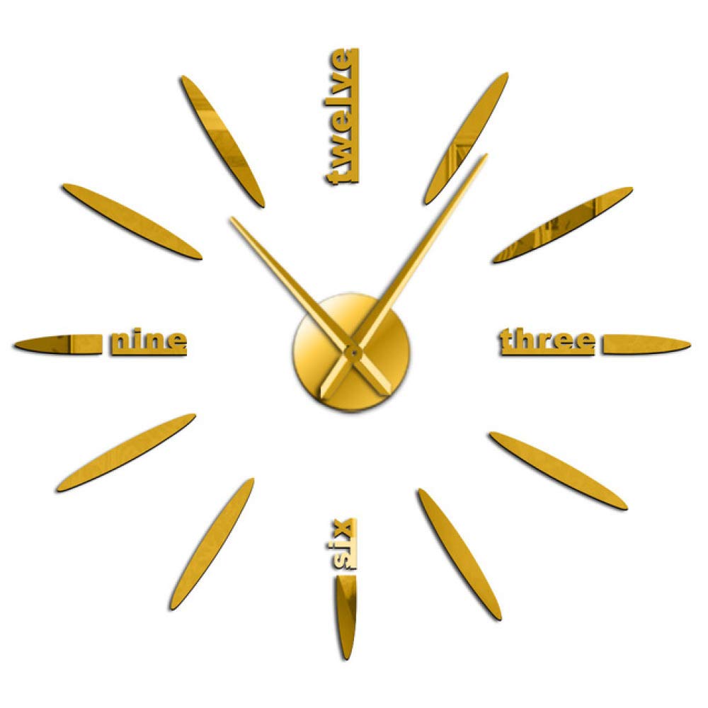 Modern Frameless DIY 3D Mirror Wall Clock - Large Silent Non-Ticking Wall Clock for Living Room, Bedroom, Home Decor - Perfect for Shops, Bars & Office Spaces - Elegant Timepiece for Modern Interiors
