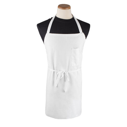 Premium White Bib Apron for Cooking & Grilling - Durable & Adjustable Kitchen Apron for Chefs, BBQ, Baking & Home Use