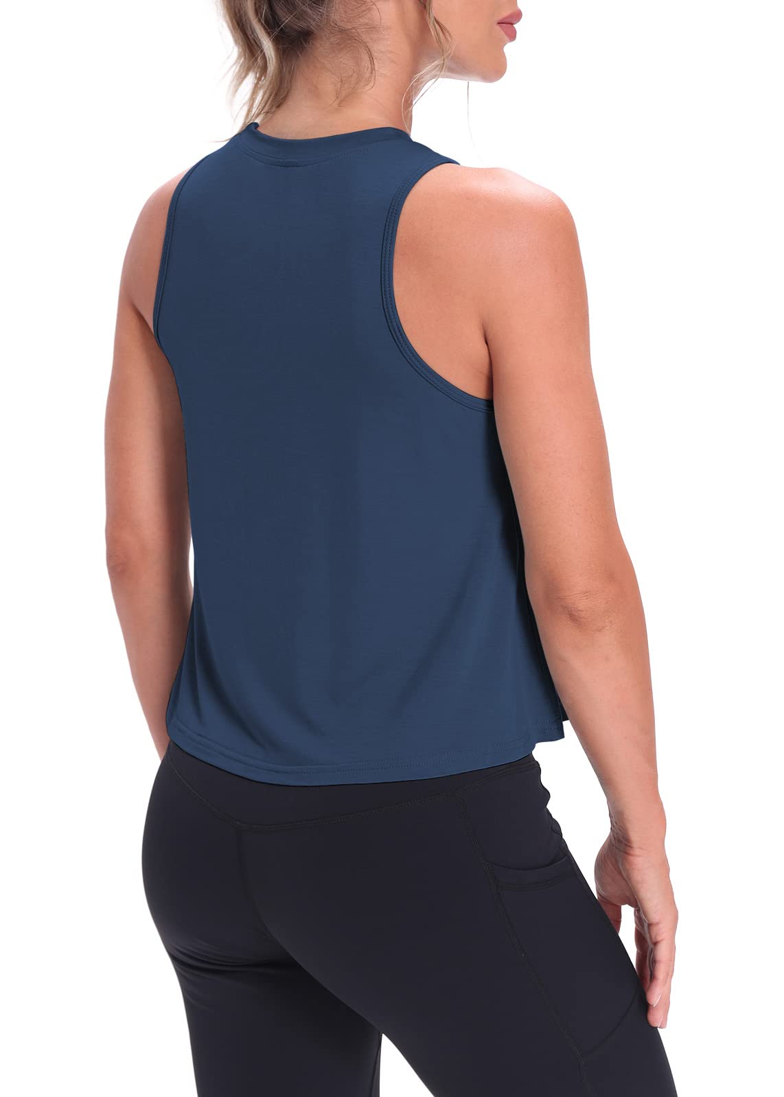 Women's Mippo Crop Tops - Breathable Workout Tank Tops for Yoga, Running & Gym | Flowy Athletic Shirts for Summer & Sports
