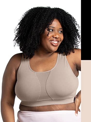 Comfort Bra - Breathable - 2 Pack Black/Cashmere