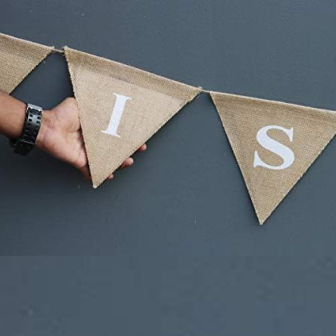 Miss to Mrs Banner - Rustic Burlap Bridal Shower Garland Decor for Wedding, Engagement Party & Hen Night - Perfect for Photo Backdrops & Venue Decoration