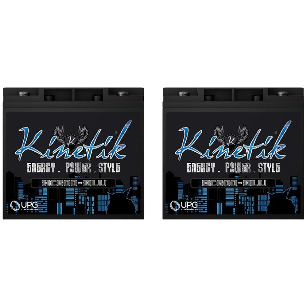 Kinetik HC600-BLU Black Power Cell Battery - 2 Pack for Car Audio, Marine & RV Power Systems | High-Performance AGM Battery Replacement