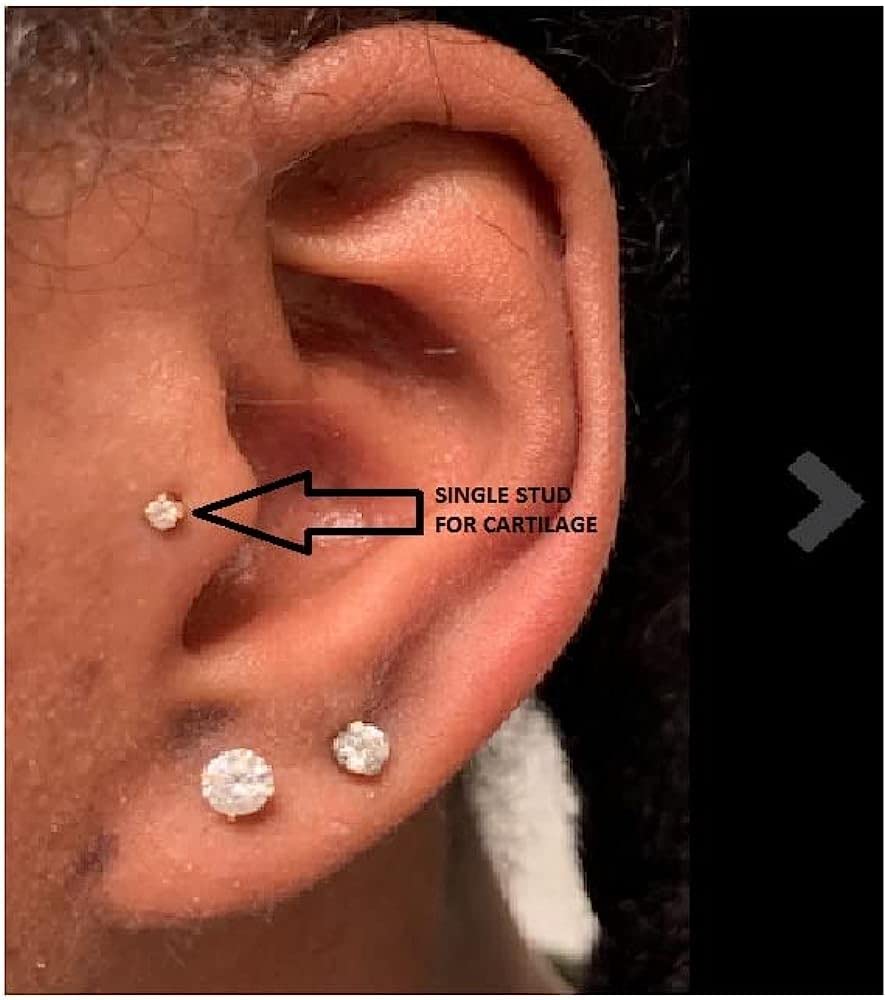 14K Solid Gold Round Natural Diamond Single Stud Screw Back Earring (0.06 CTW) - Elegant Minimalist Jewelry for Everyday Wear, Gifts & Special Occasions