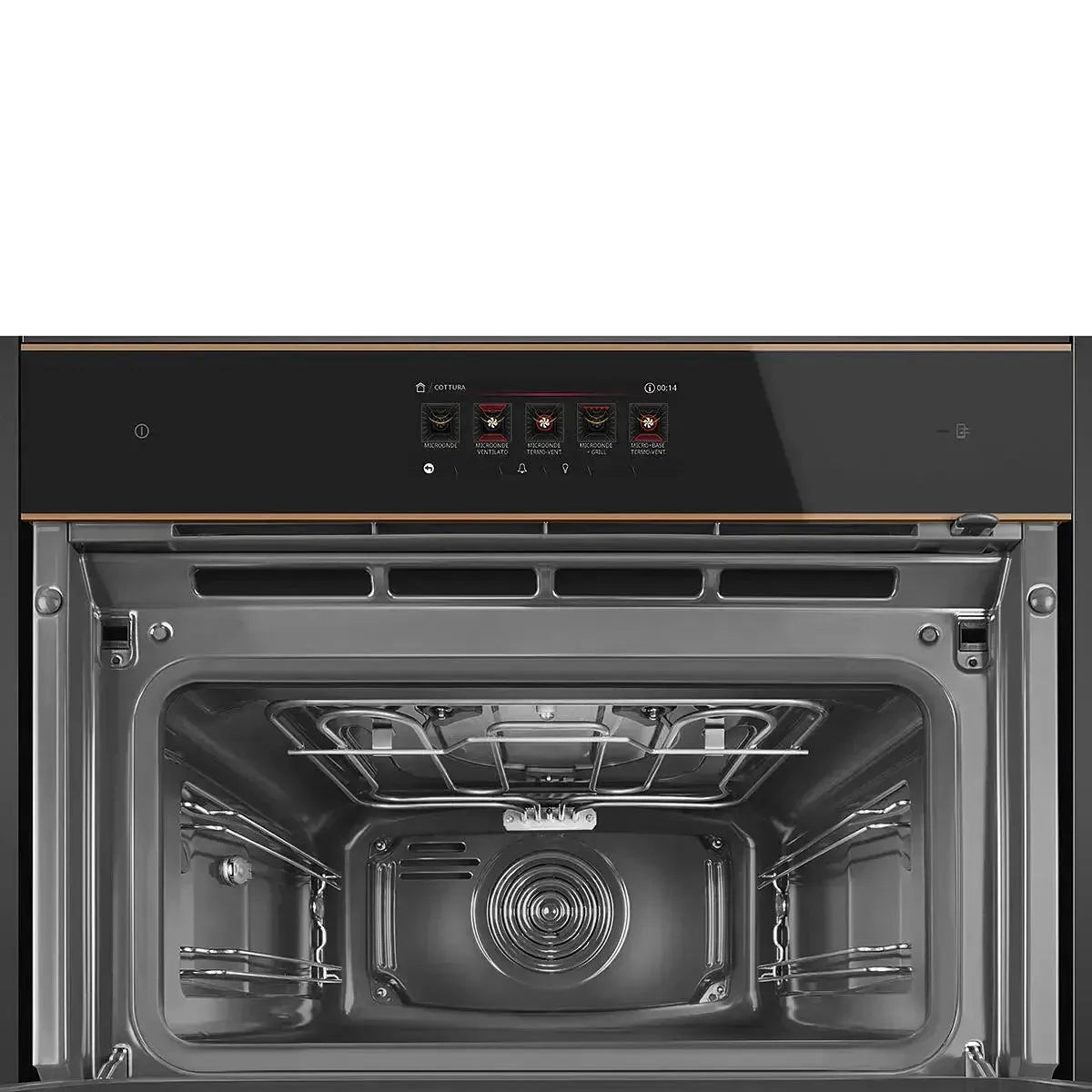 Smeg SOA4606WAPNR 45cm Combination Oven - Black | Built-in Microwave & Convection Oven | Perfect for Modern Kitchens, Small Spaces & Gourmet Cooking