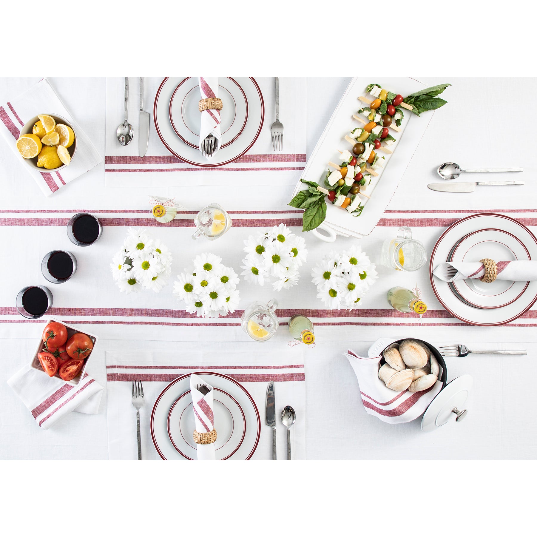 French Striped Table Runner - 16 Inch Wide - Elegant Dining Decor for Weddings, Parties & Home Decor