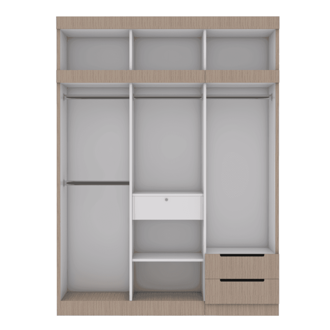 Harrison 6-Door Open Wardrobe with Top Shelf - Spacious Closet Organizer for Bedroom, Living Room & Walk-In Closets - Modern Storage Furniture for Home & Office