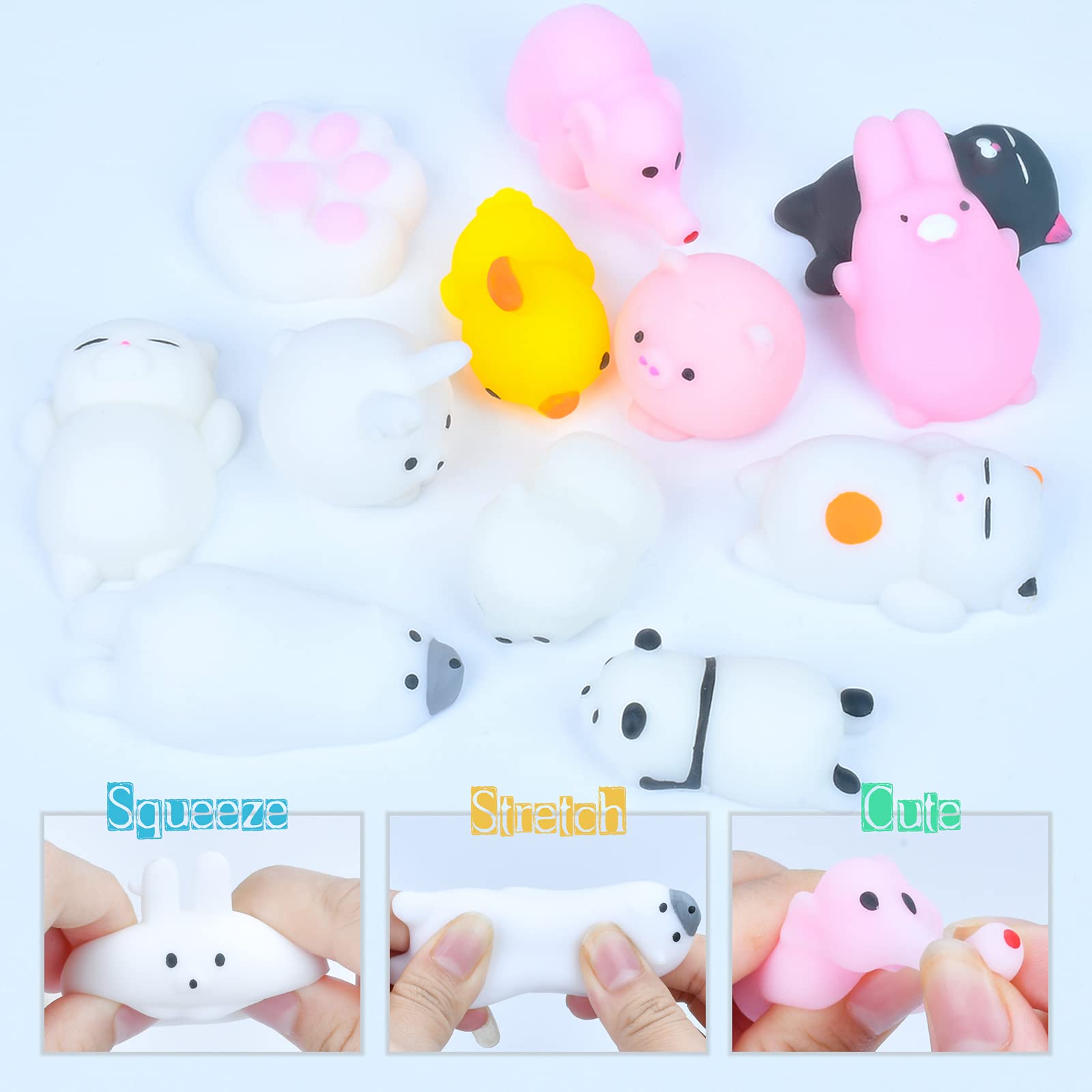 EKKONG 12Pcs Kawaii Squishy Toys - Anti Stress Squishies for Kids & Adults - Birthday Christmas Gifts