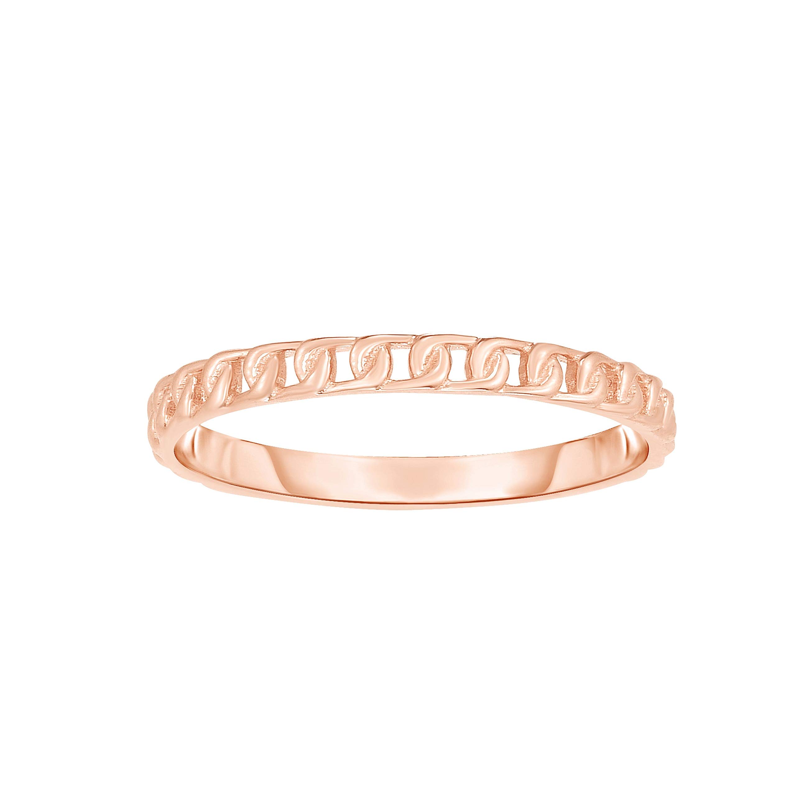 Giorgio Bergamo 14k Gold Stackable Link Minimalist Rings for Women - Dainty Thin Gold Band Rings for Layering, Stacking & Everyday Wear - Perfect Gift for Her, Anniversary, Birthday & Valentine's Day