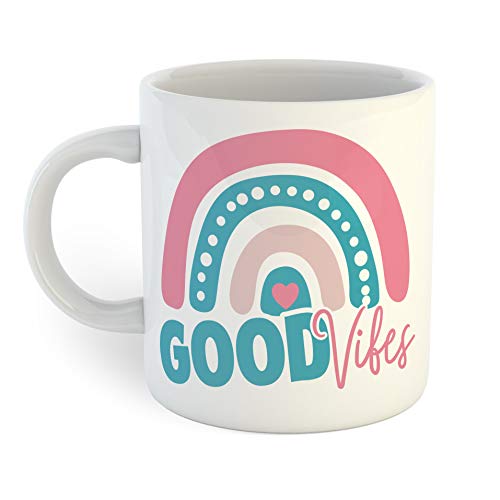 Good Vibes Coffee Mug - Inspirational Ceramic Mug for Coffee & Tea - Perfect for Home, Office & Gifts (11oz)