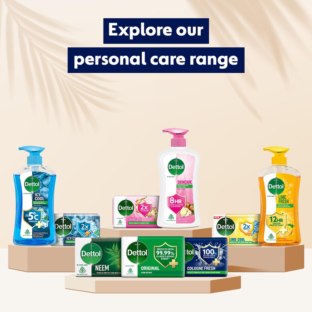 Dettol Cologne Fresh Bathing Soap Bar - 100g (Pack of 4) | 100% Better Odor Protection, Antibacterial & Refreshing | Ideal for Gym, Travel & Daily Hygiene