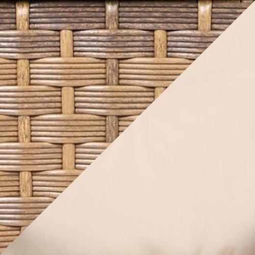 Brown Wicker/Beige Cushions