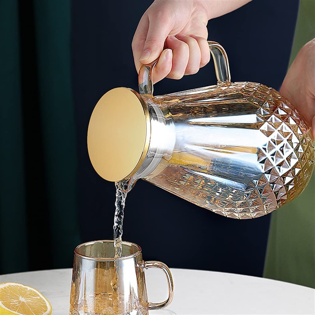 Premium Glass Tea Kettle Set - Heat Resistant & Large Capacity Cold Brew Pitcher - Perfect for Iced Tea, Herbal Infusions & Home Brewing (One Color) - Ideal for Kitchen, Office & Outdoor Use