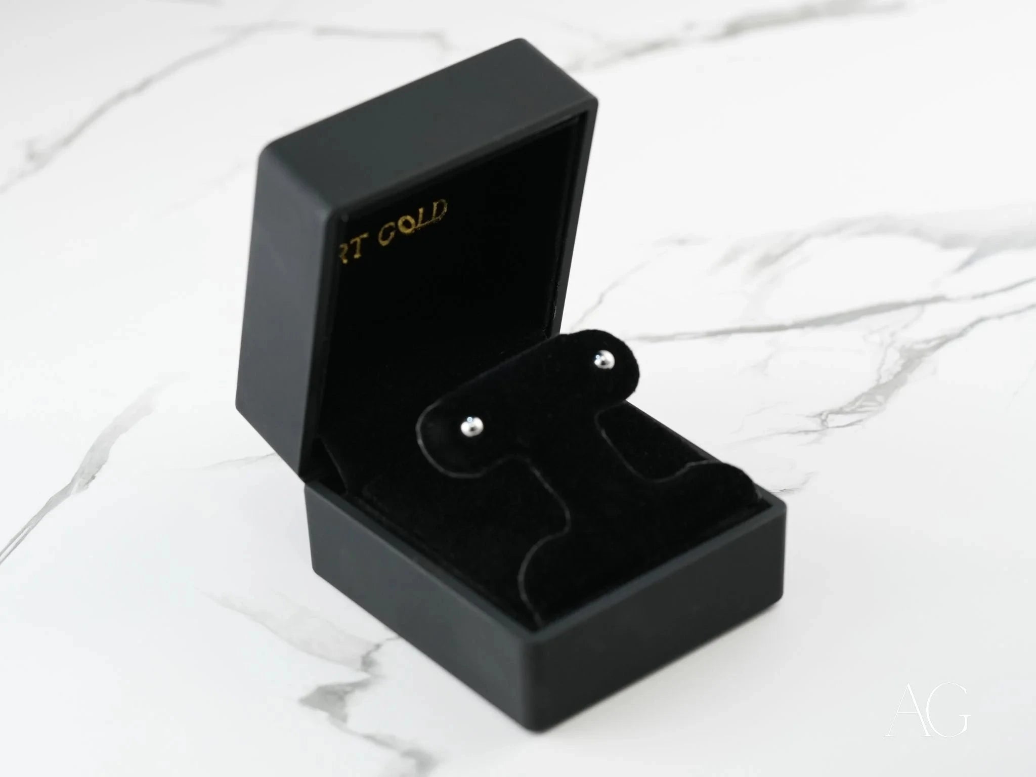 18K White Gold 4mm Ball Stud Earrings for Kids Girls - Hypoallergenic Children's Jewelry for Birthdays, Gifts & Special Occasions