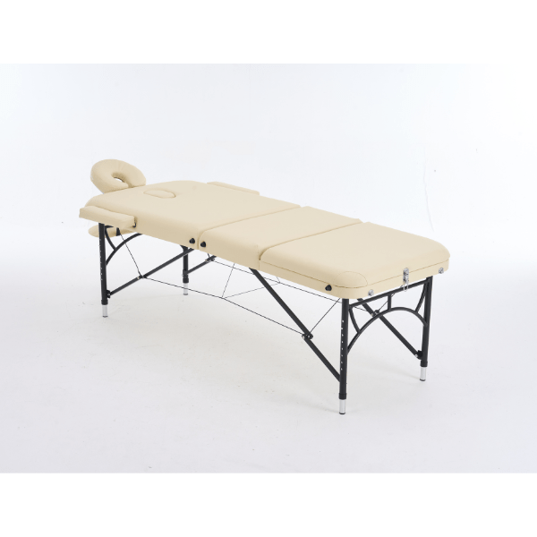 Geenlife Master 3-Section 4 Aluminum Portable Massage Table - Black/Cream - MTA131 - Professional Massage Therapy Table for Home, Spa & Clinic Use