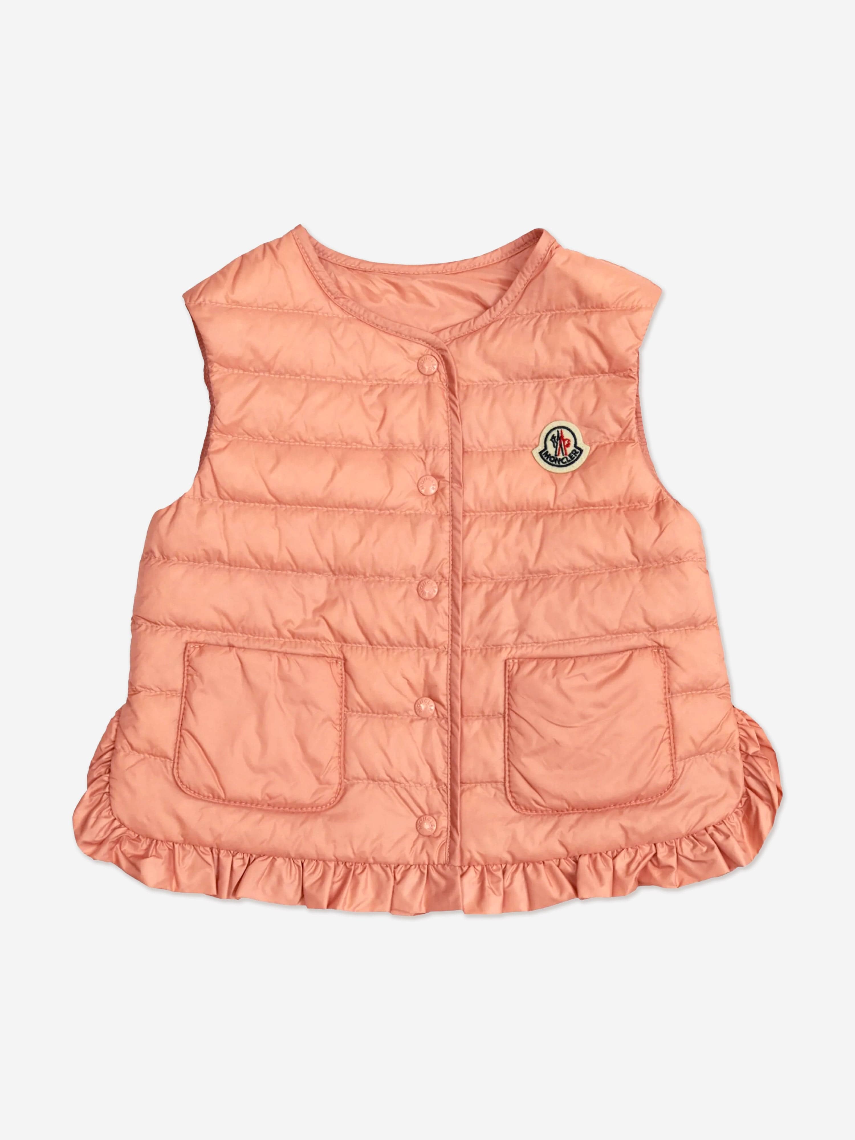 Pink Baby Girls Down Padded Portia Vest - Warm Winter Puffer Gilet for Toddler Outdoor Play & School Wear