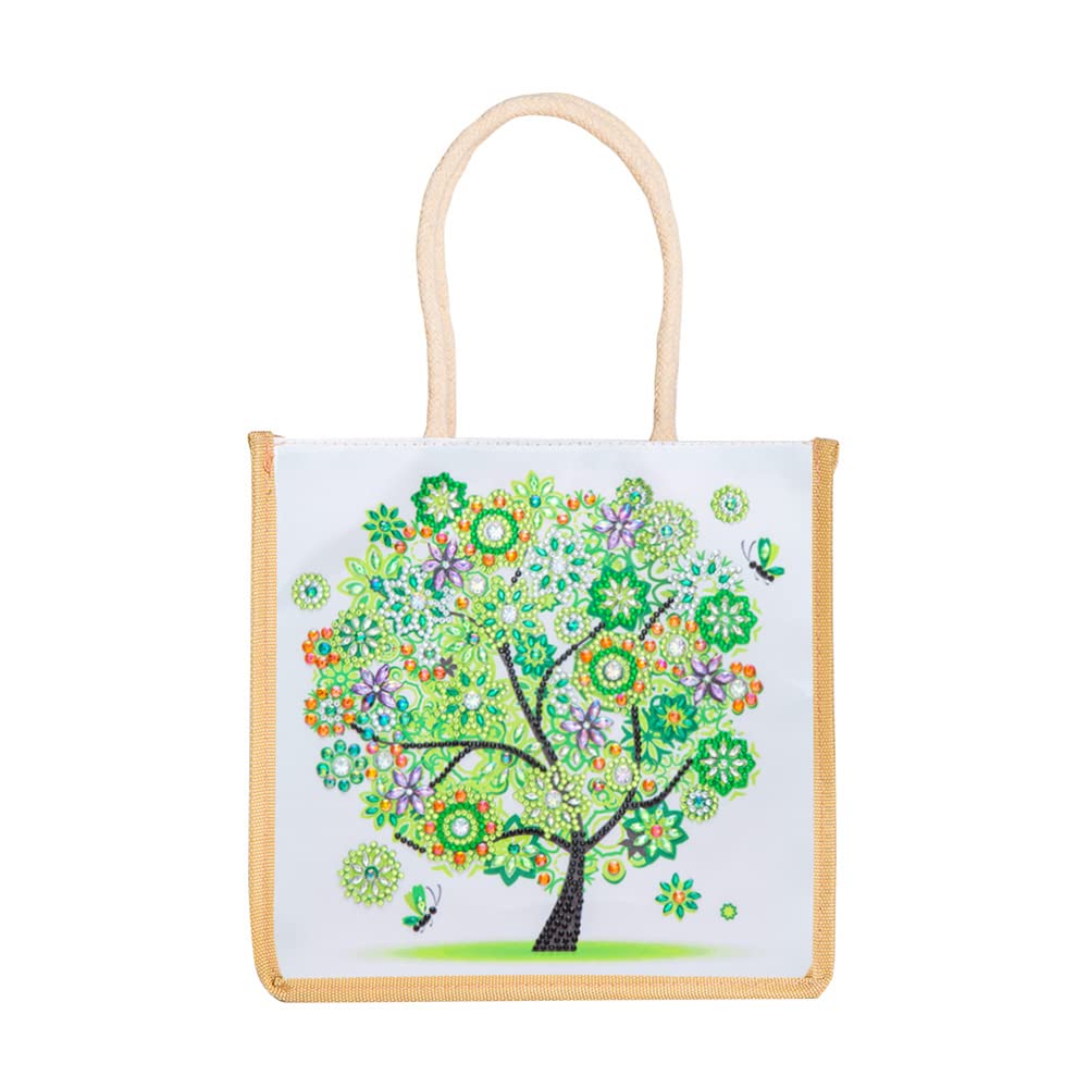 5D DIY Diamond Painting Line Tote Bag - Reusable Grocery Shopping Bags for Women & Girls, Fashionable Durable Handbag Gift for Daily Use, Work, Travel & Beach