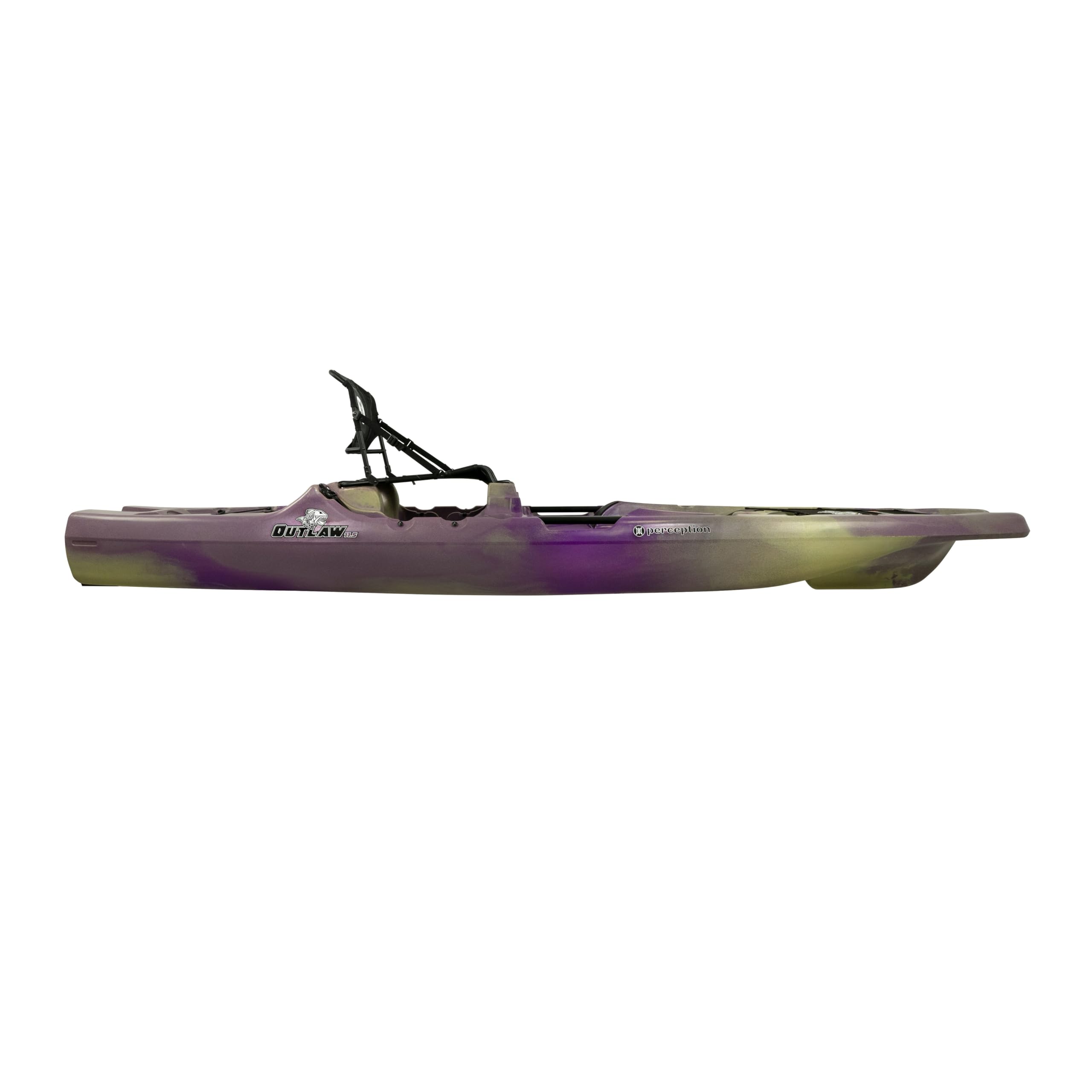Perception Outlaw 11.5 Fishing Kayak - Sit on Top Kayak with Foldable Lawn Chair Seat, 4 Rod Holders & Built-in Tackle Trays | 11.6 ft Lightweight Kayak for Anglers | Perfect for Lakes, Rivers & Coastal Fishing Adventures