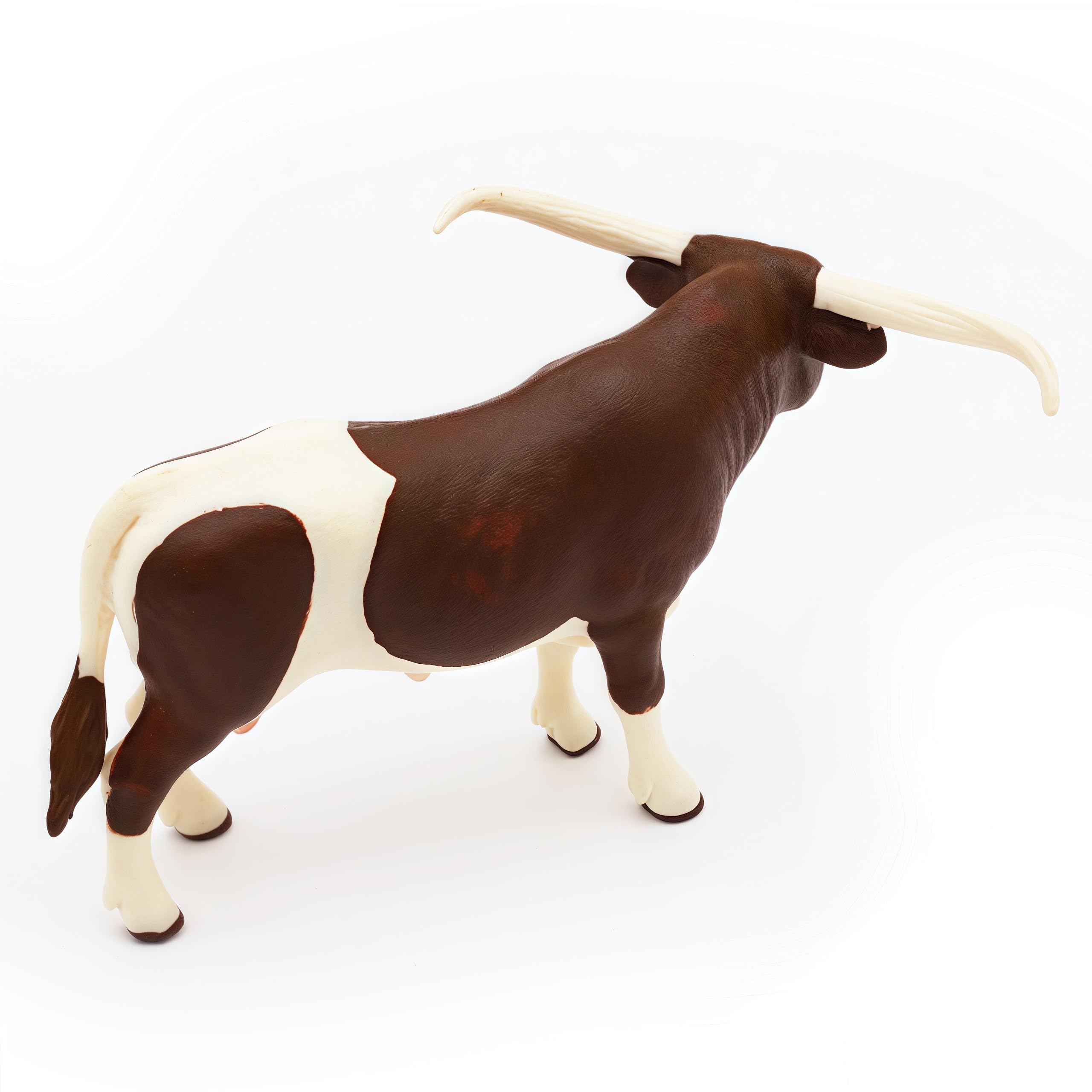Gemini & Genius Farm Cow Animal Toy - 6 Inch Longhorn Cow Action Figure with Hand-Painted Details - Realistic & Durable Farm Animal Toy for Kids - Perfect Gift for Boys & Girls - Great for Farm Playsets, Educational Learning & Pretend Play