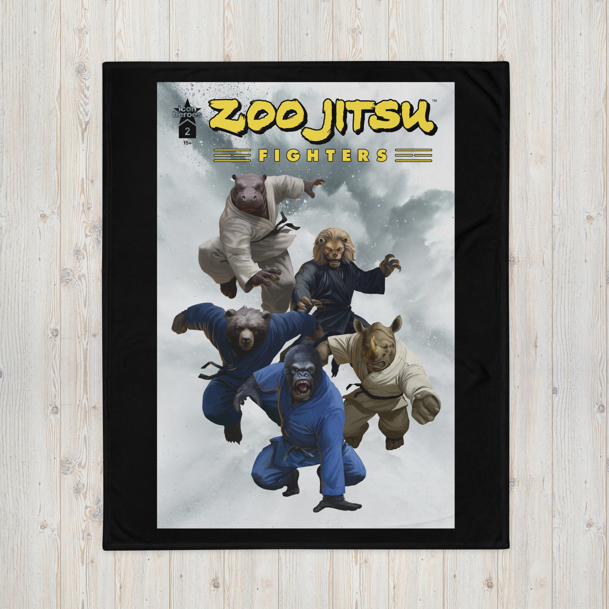 Zoo Jitsu Fighters #2 Cover D Kohse Throw Blanket - Soft Flannel Blanket for Anime Fans, Gaming Room Decor, Couch & Bed - Perfect for Cosplay, Gift Giving & Winter Warmth