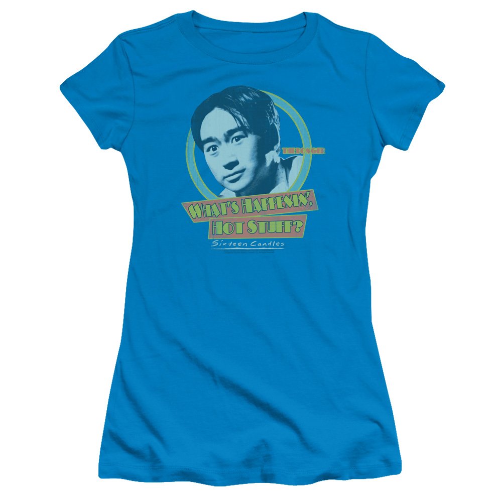 Sixteen Candles Juniors T-Shirt - Hot Stuff Movie Tee in Turquoise | 80s Vintage Style, Casual Wear & Gift for Film Fans
