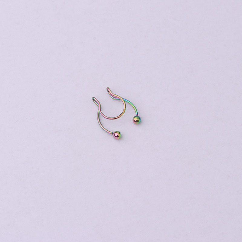 20G Surgical Steel Hypoallergenic No Piercing Nose Ring - Comfortable Fake Nose Hoop for Sensitive Skin | HSPJ348 | Perfect for Work, Parties & Everyday Wear