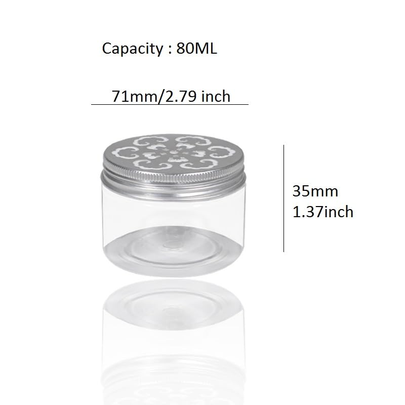 12-Piece Set of 3 Style Solid Perfume & Aroma Diffuser Empty Jars - 80ml (2.7oz) Round Containers with Hollow Screw Lids - Perfect for DIY Aromatherapy, Essential Oils, Wax Melts & Home Fragrance Storage (Great for Bathroom, Bedroom, Office & Car Use)