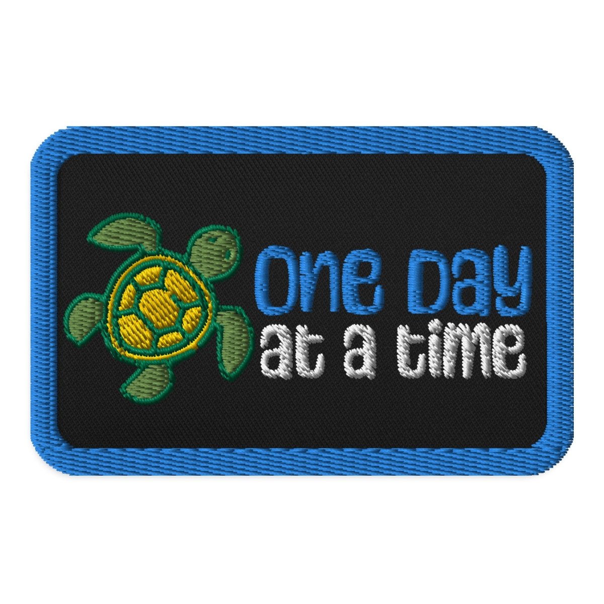 Tortoise Tempo One Day at a Time Motivational Patch - Inspirational Embroidered Iron-On Patch for Jackets, Backpacks & DIY Crafts - Perfect for Slow Progress Reminder & Mental Health Awareness