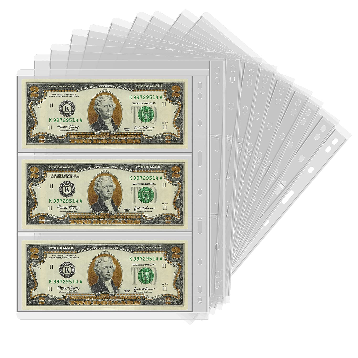 Premium Coin Collection Supplies - 12 Sheets Coin Holder Album Book Sleeves Bundle for Collectors | Currency Protection & Storage Solution for Rare Coins, Bullion & Numismatic Collections