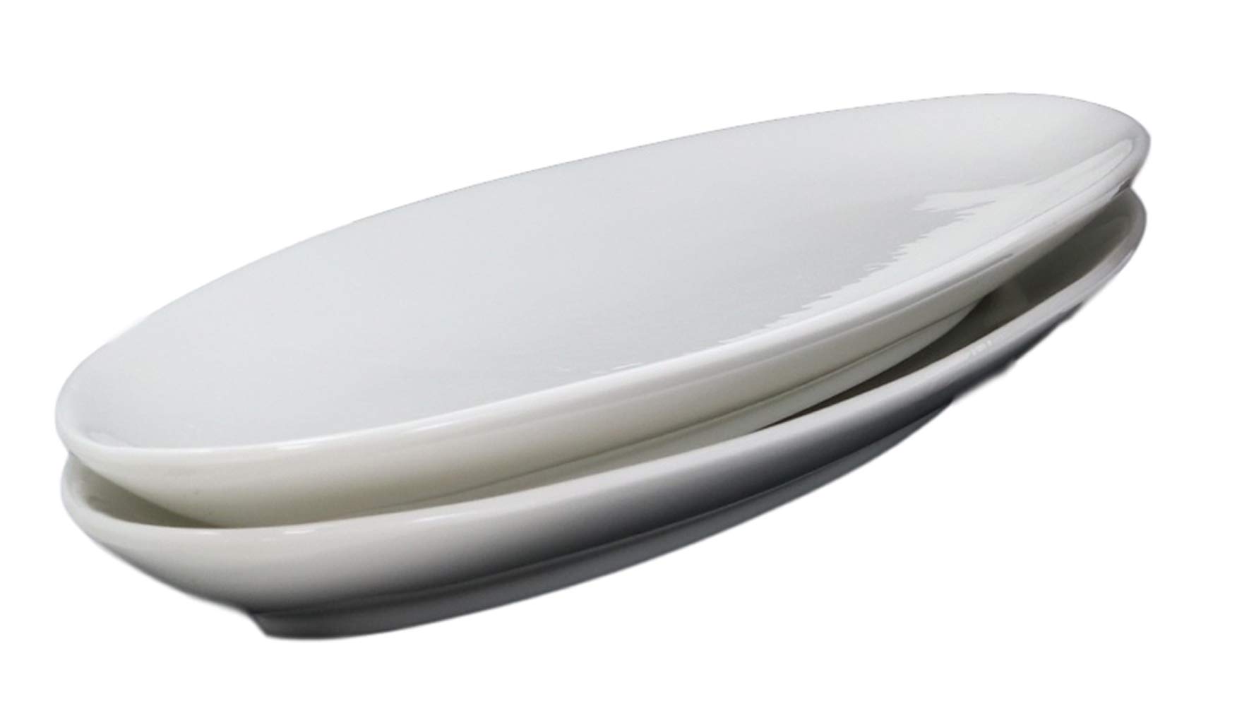 Ebros Modern White Porcelain Oval Serving Platters Set of 2 (16
