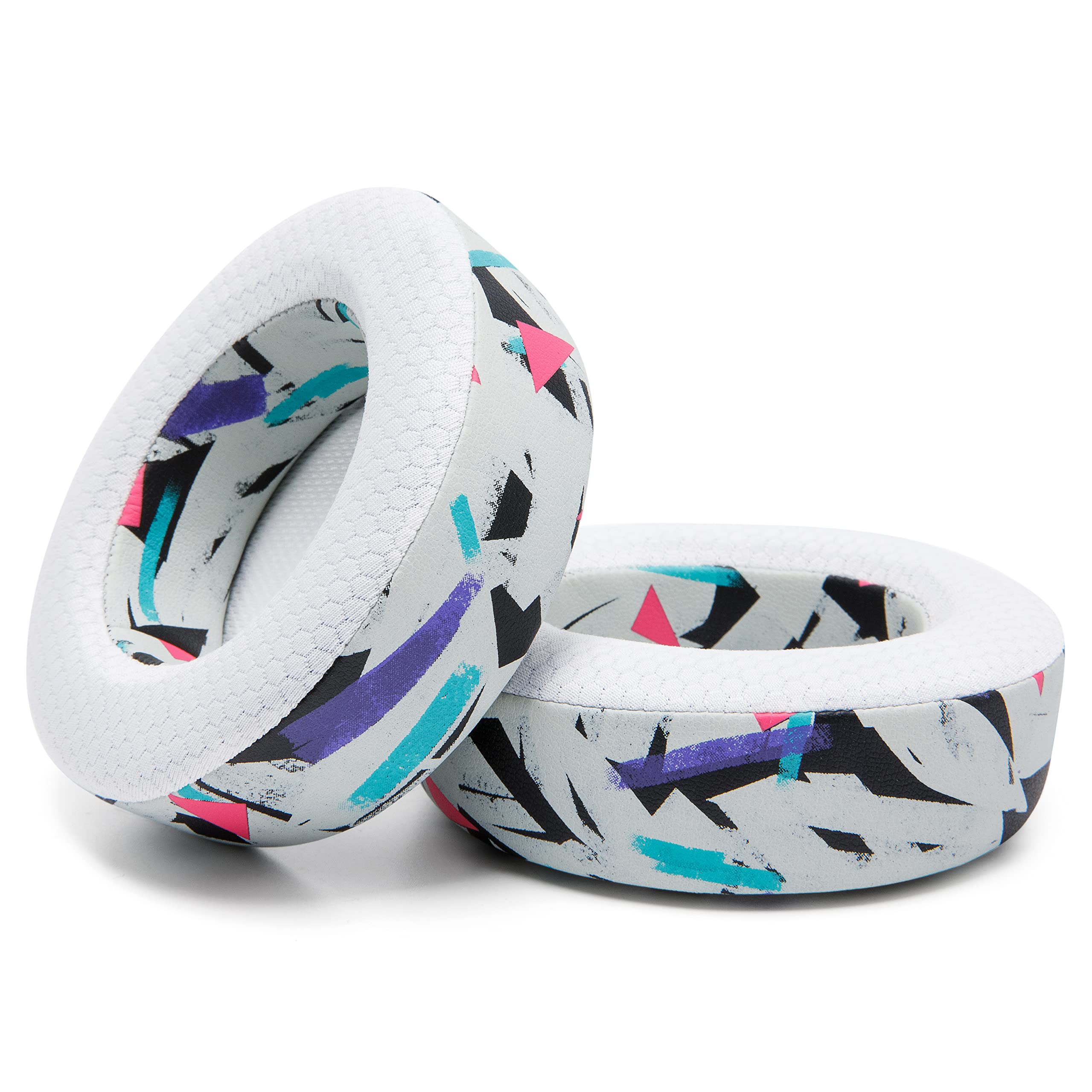 Premium Cooling Gel Earpads for Corsair Virtuoso Gaming Headset - Hybrid Fabric Replacement Cushions with Enhanced Durability, Noise Isolation & Comfort (White) - Perfect for Long Gaming Sessions, Streaming & Office Work