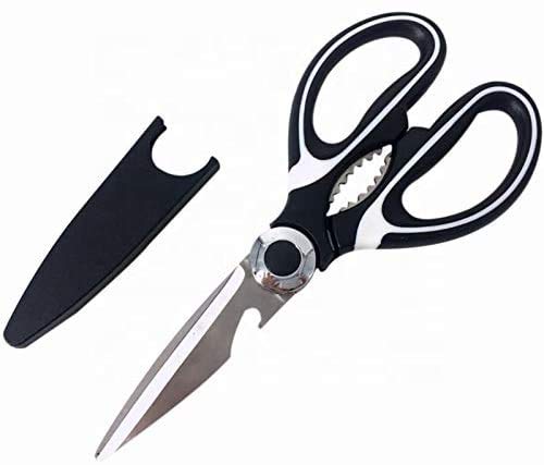 Heavy Duty Kitchen Scissors - Multi-Purpose Food Scissors for Left & Right Handed Users | Poultry Shears, Herb Cutter, Meat Scissors, Pizza Cutter | Dishwasher Safe with 1-Year Warranty | Perfect for Cooking, Food Prep & Kitchen Tasks