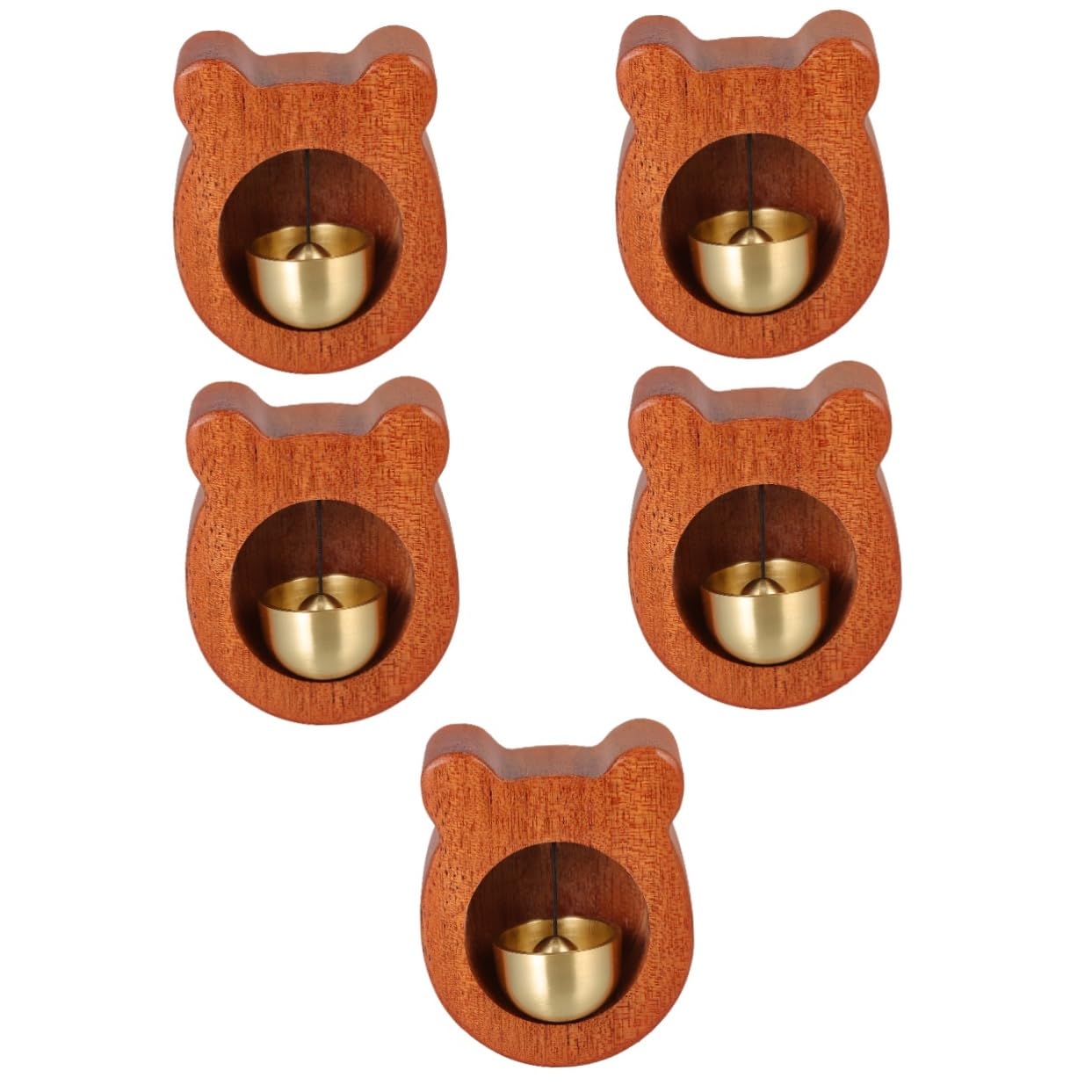 5-Piece Wooden Wind Chimes Set - Handcrafted Home Decor, Magnetic Doorbell & Shopkeeper's Bell - Natural Wood Door Chime for Indoor/Outdoor Use - Perfect for Porch, Garden, Patio & Front Door Decoration