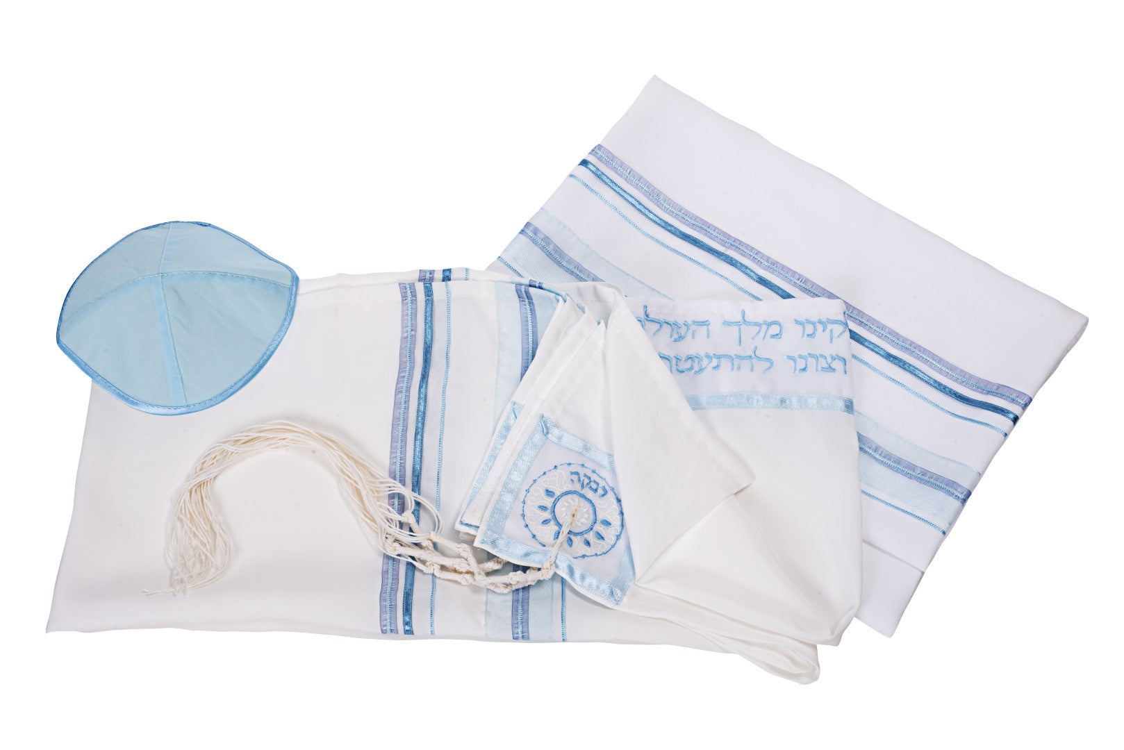 Blue Four Mothers Tallit for Bat Mitzvah - Girls & Women's Prayer Shawl | Perfect for Synagogue Services, Jewish Ceremonies & Spiritual Worship