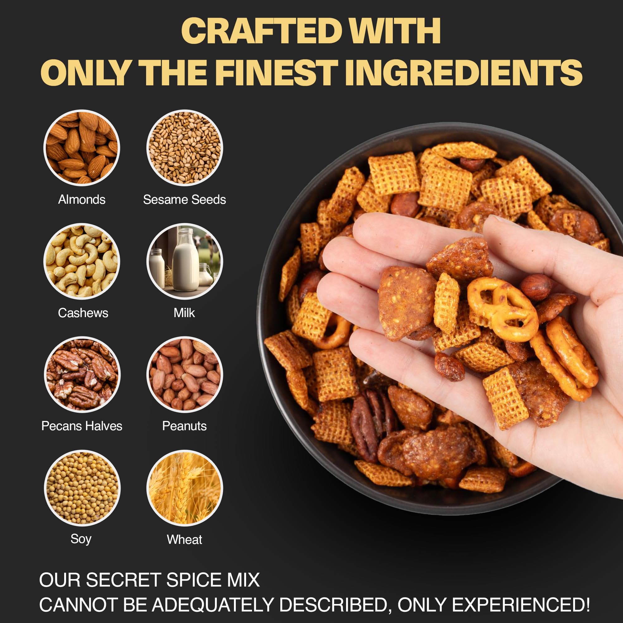 Wicked Mix Snack Mix with Mixed Nuts - Sweet & Salty Trail Mix with Almonds, Cashews, Pretzels & Pecans | Healthy Zero Trans Fat Snacks in Resealable Bag (Original Flavor, 3-Pack) - Perfect for Hiking, Office Snacking & Road Trips