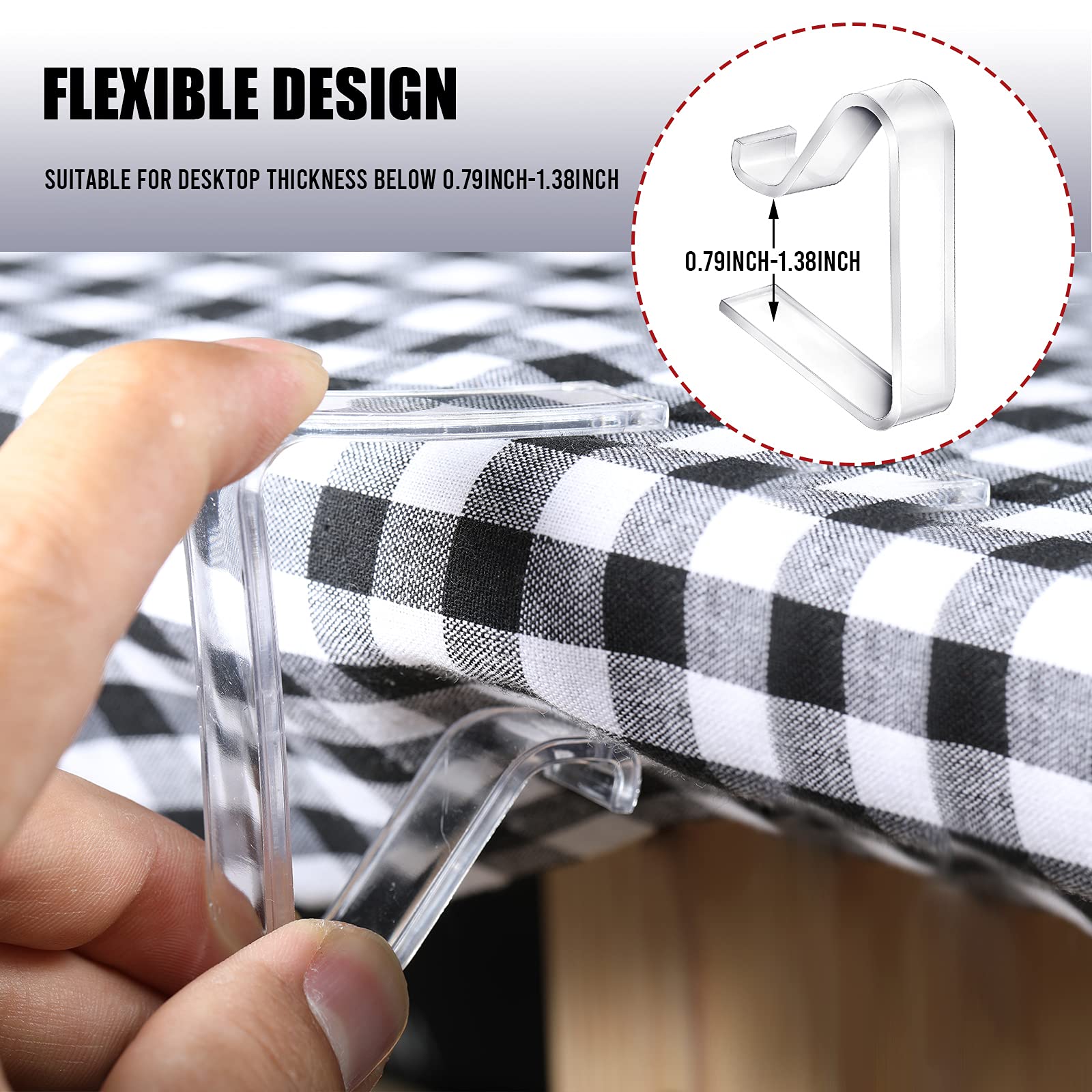 Premium Clear Plastic Tablecloth Clips - Heavy Duty Table Cloth Holders for Indoor Outdoor Use - Perfect for Christmas, Weddings, Parties & Picnics - Secure Table Linens on Any Surface