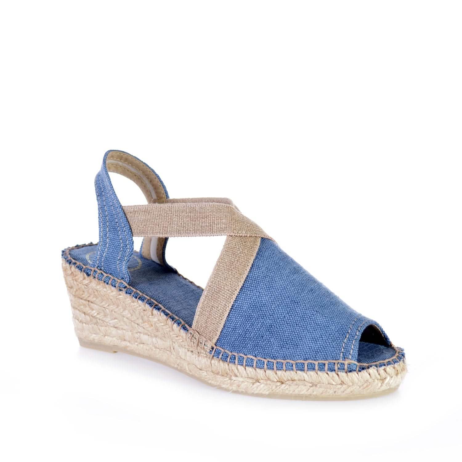 Women's Plain Canvas Wedge Espadrille Shoes - Breda V Comfortable Summer Casual Flats for Beach, Vacation & Everyday Wear