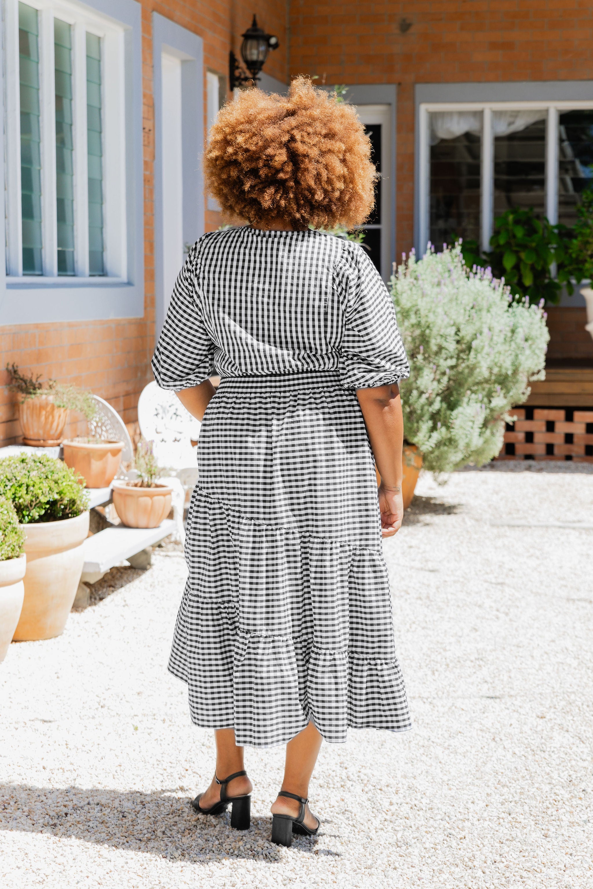 Penelope Top - Black & White Gingham Checkered Blouse for Women | Casual Summer Tops for Outing, Dating & Office Wear