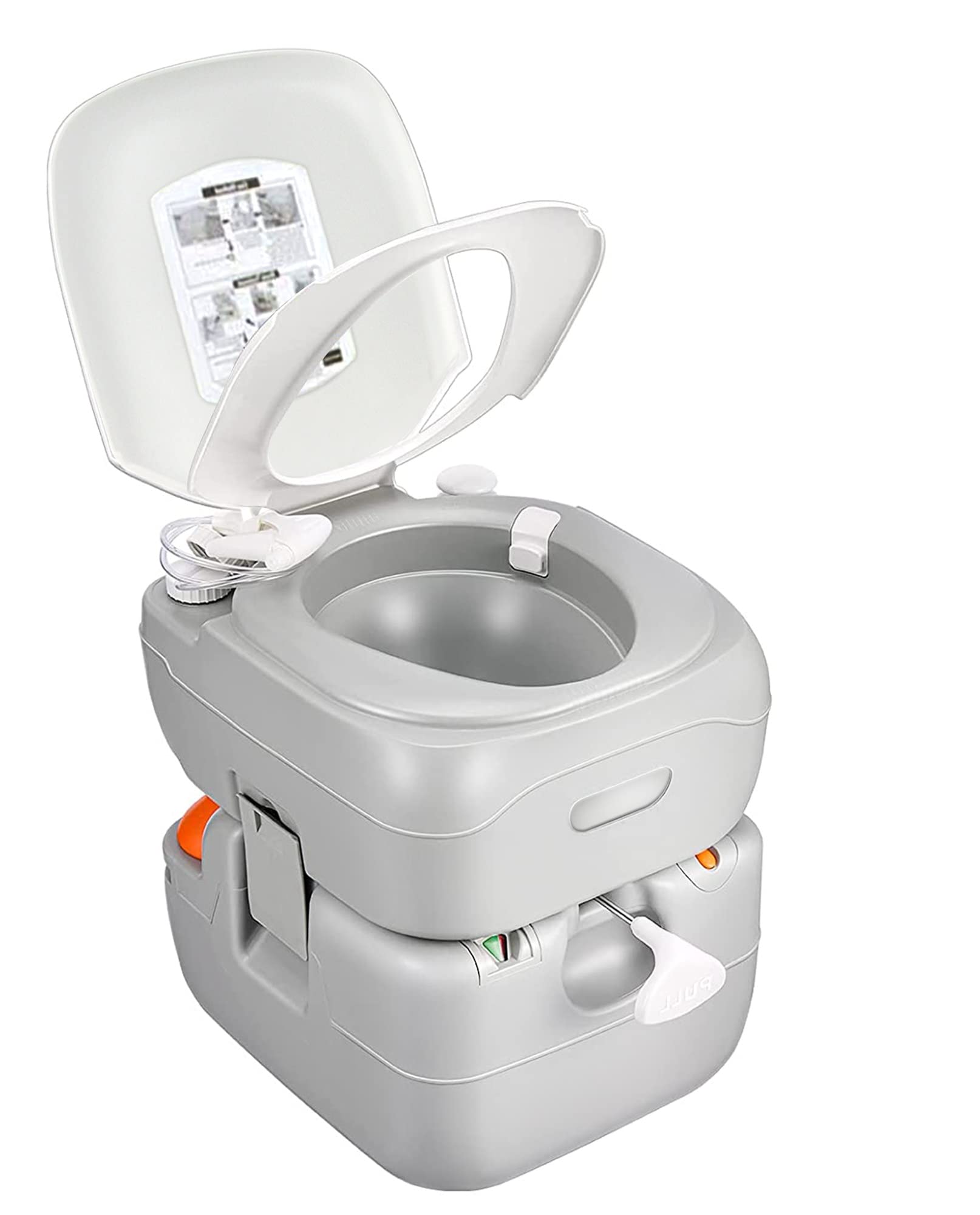 SereneLife 5.8 Gallon Portable Camping Toilet with Carry Bag & Hand Sprayer - Leak Proof Outdoor Toilet with Waste Level Indicator - Compact Travel Potty for Camping, Hiking, RV, Road Trips & Emergency Use at Home