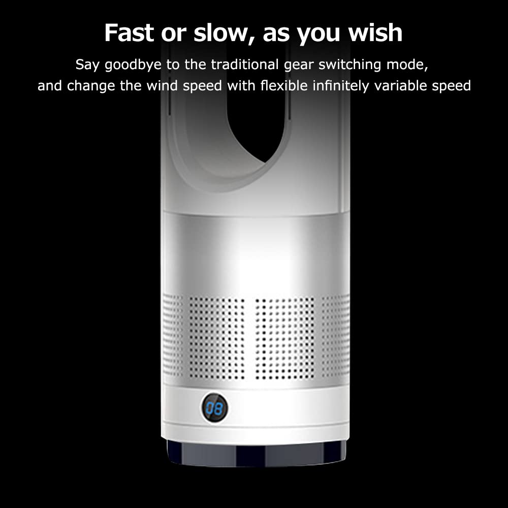 18 Inch Bladeless Electric Fan - PENCHEN Oscillating Table & Floor Air Cooler with Air Purification for Home, Office & Bedroom Use