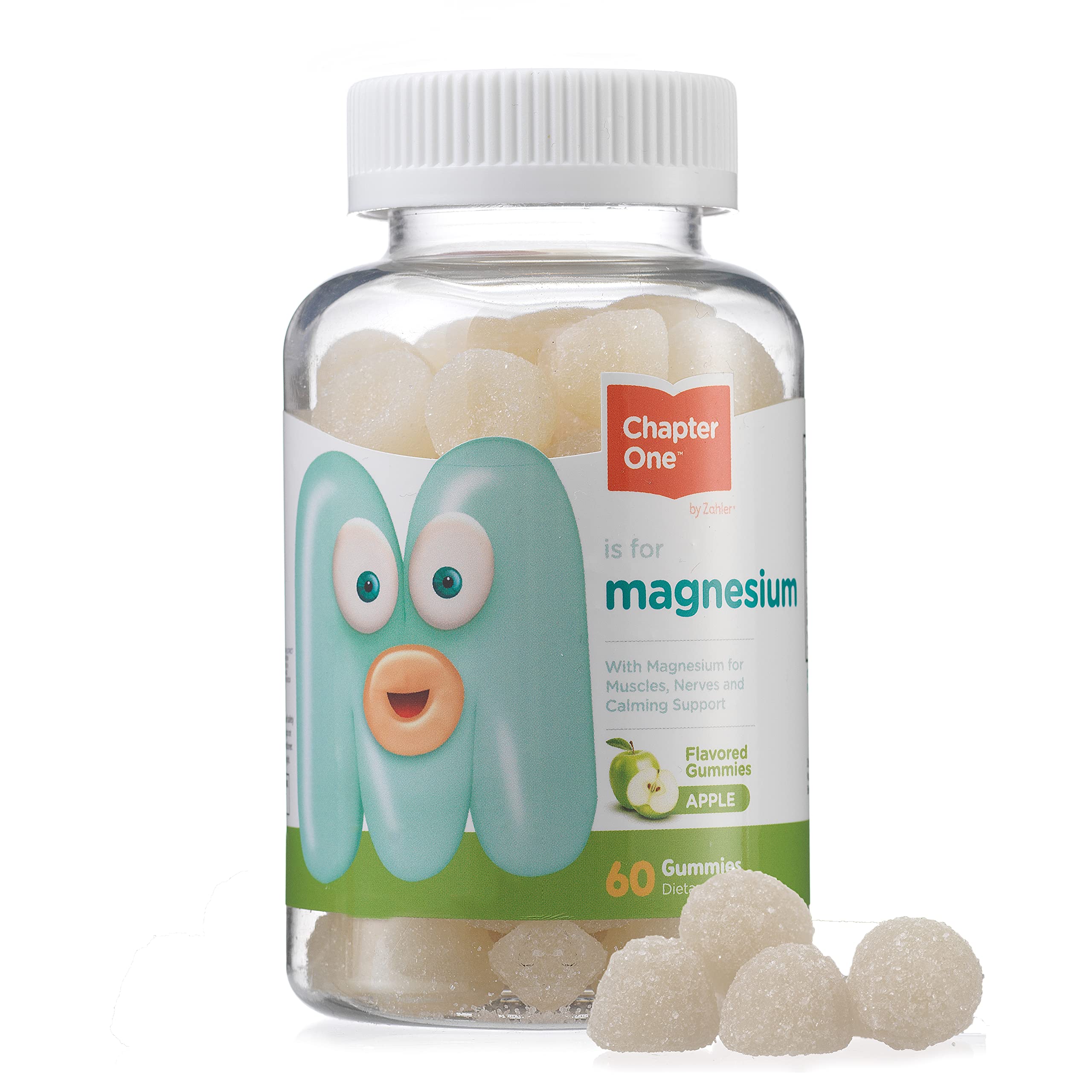 Chapter One Magnesium Gummies for Stress Relief - Calming Supplement for Kids & Adults - Kosher Certified Apple Flavor Gummy Vitamins - Perfect for Daily Stress Management & Better Sleep